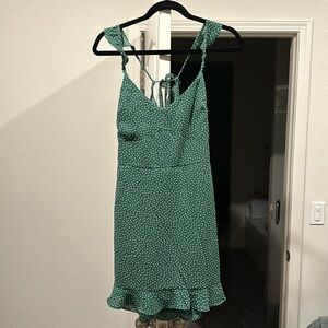 New Abercrombie dress green polka dot small